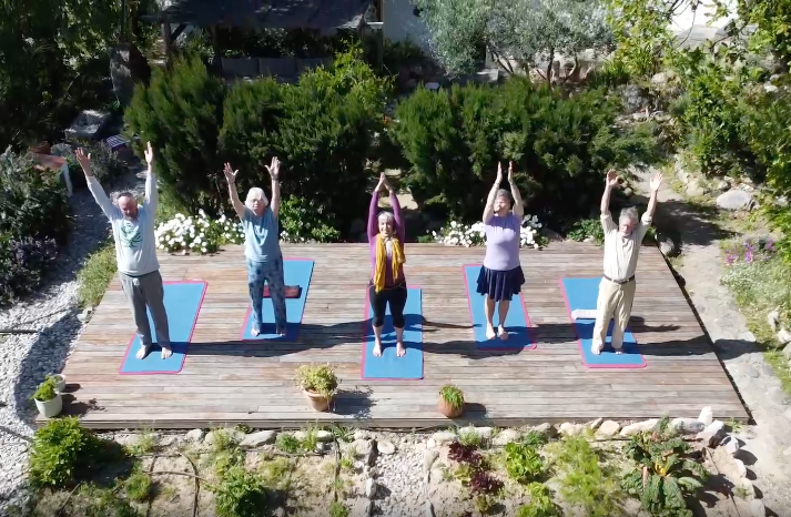 yoga in the nature drone shoot